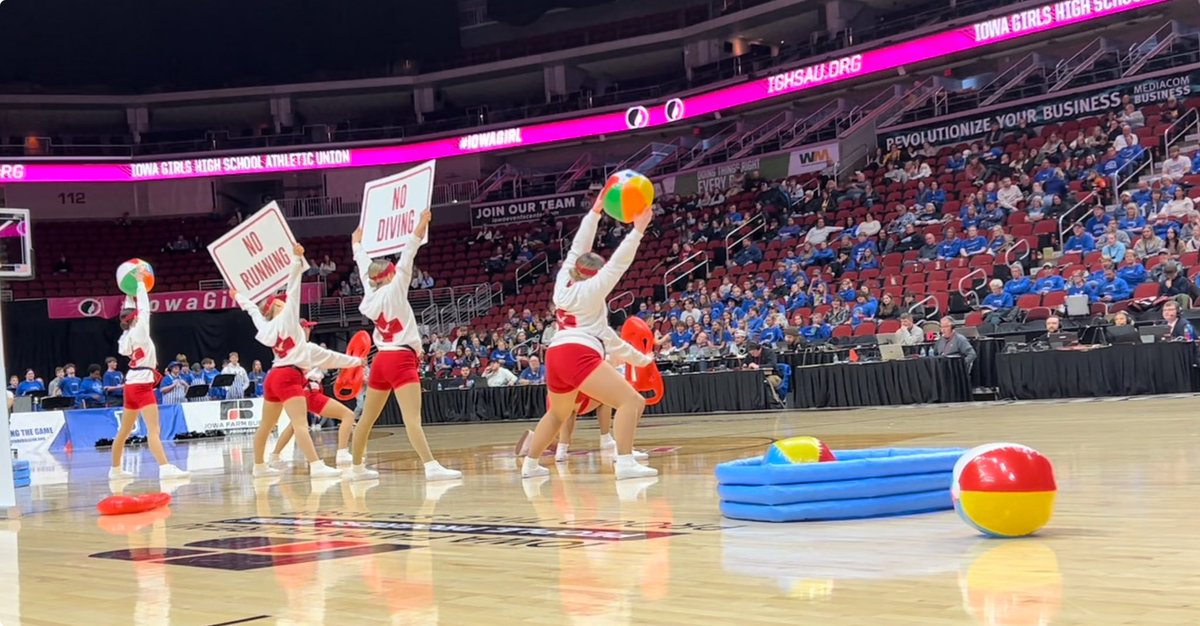 WSRDanceTeam's tweet photo. Today we ended our season with two amazing performances at the @ighsau Basketball Tourney! We’ve had an incredible year. 🏊‍♀️The Lifeguards are  officially “off duty” and “Todd” the shark is retiring and will no longer terrorize the waters of Iowa. 🦈 https://t.co/AkywQfk5IA