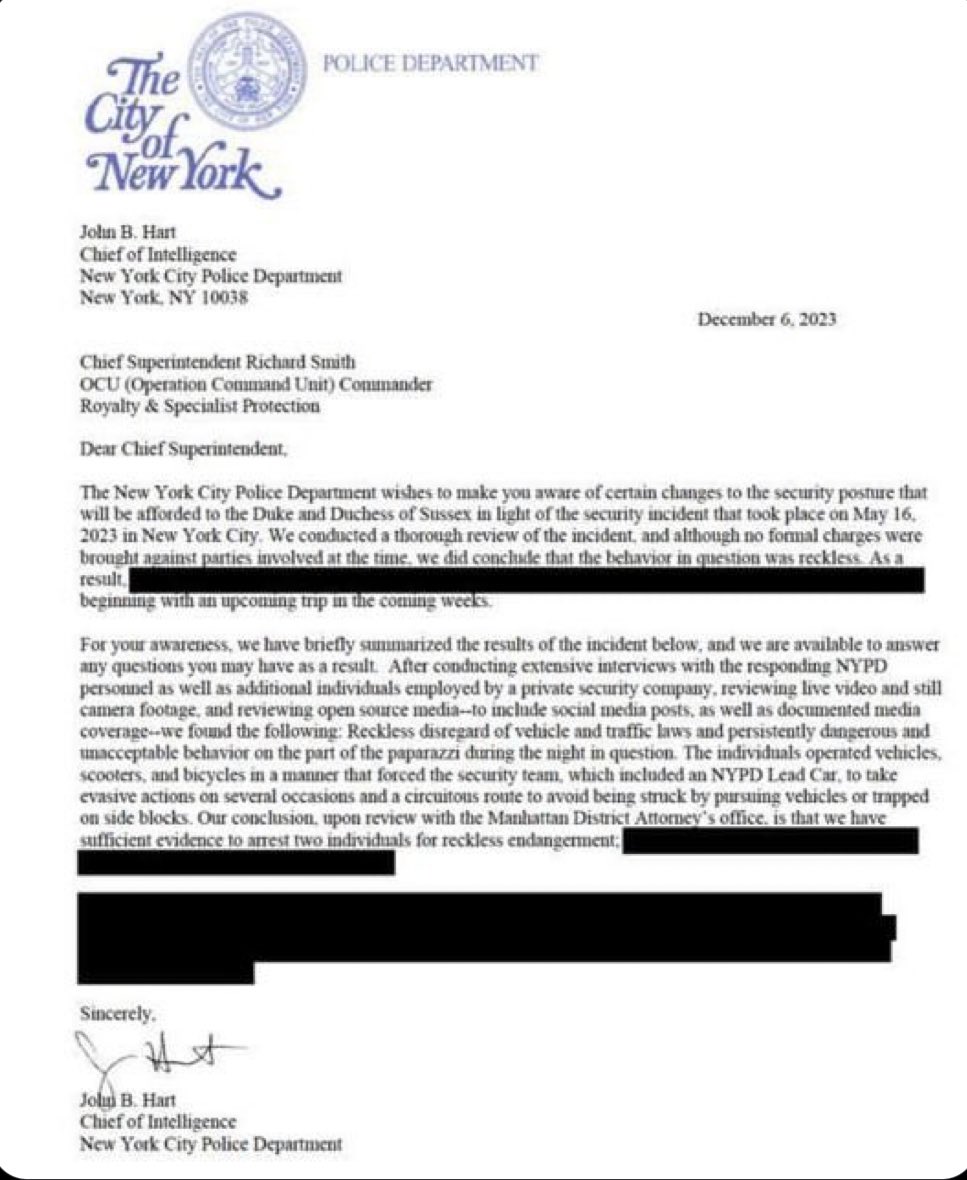 I’m sorry but this letter is FAKE too. Look at the lines around the words like it’s been cut and pasted. And look up John B Hart from the NYPD…projects.propublica.org/nypd-ccrb/offi… #PrinceHarryIsALiar