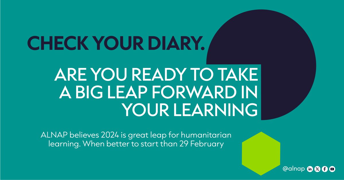 Check your 🗓️. Any plans today - Thurs 29 Feb?
2024 is a big year for humanitarian learning. A great time to start is on the bonus day we all get this year.

@Manu_Seeds @ALNAP 

#WithLearningComesChange #DayForLearning #UnlockLearning