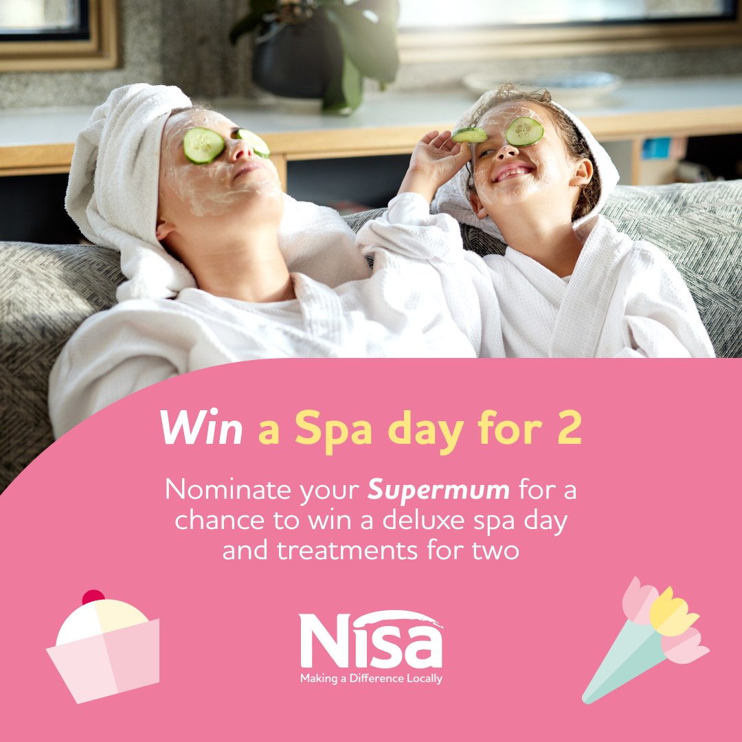 Got a Supermum you want to shout about?
With Mother's Day just around the corner, we're running our Supermum competition!
Just click to enter for a chance to win 2 spa vouchers to really treat mum this year- spr.ly/6181nPfp5 #nisalocal #NisaLocally #uk