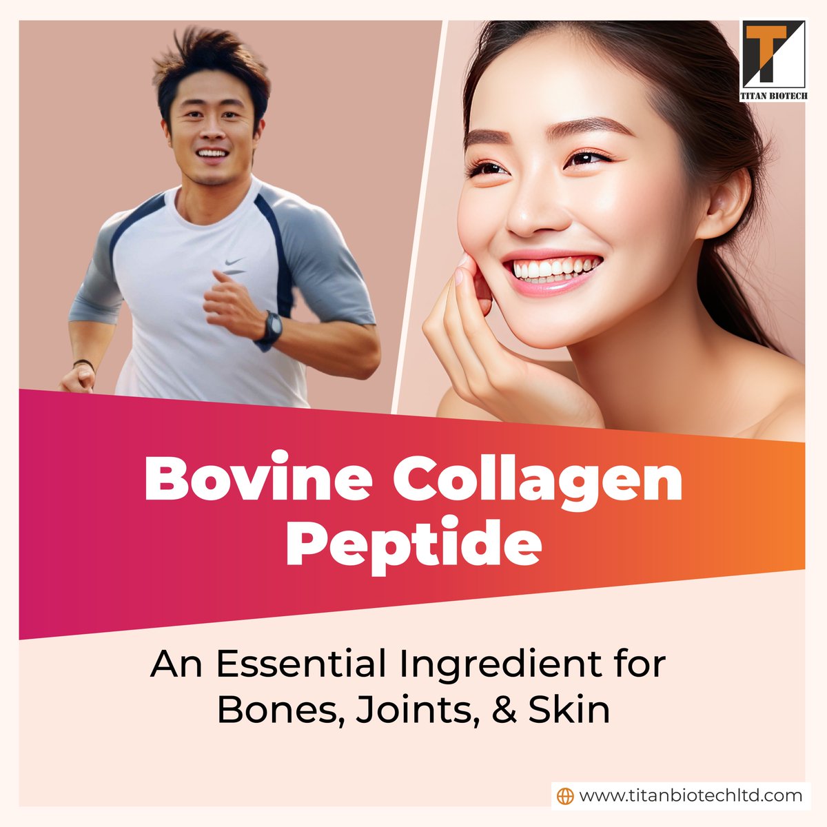 TitanBiotech's tweet photo. Review our latest blog on “Bovine Collagen Peptide: An Essential Ingredient for Bones, Joints Skin”. Uncover the science, & diverse application of this transformative ingredient.
Visit us at https://t.co/MhzBxnZO3R
#titanbiotechltd #titabon #bovinecollagen #collagenpeptide https://t.co/7daF1QkA3u