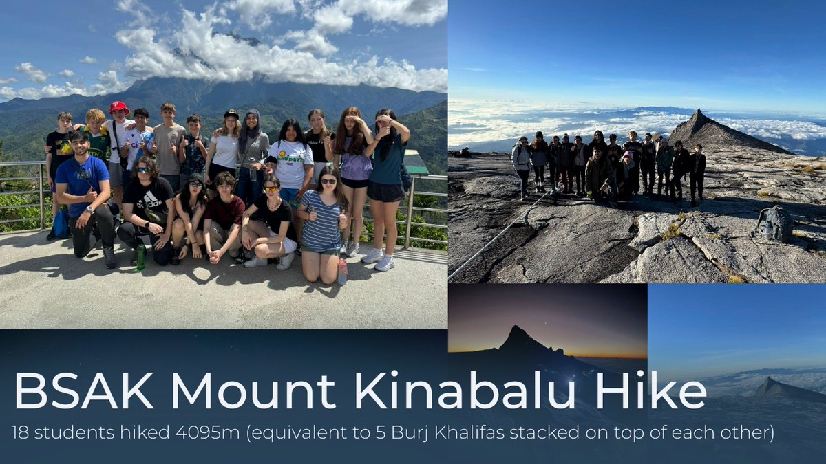 Congratulations to our determined mountaineers at BSAK who summitted Mt. Kinabalu, Asia's 3rd highest peak. #BSAK #Borneo #MtKK #MountKinabalu #BSAKTrips #determination