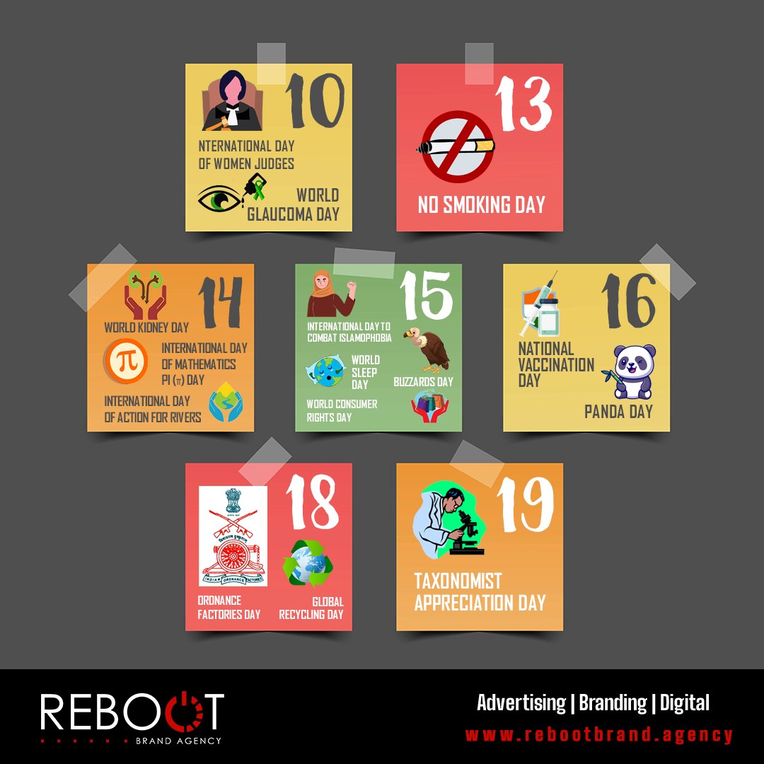 Rebootbrand's tweet photo. Here's a handy guide to #topicaldays falling in March. You can thank us now or later 😌

#TopicalMarketing
#TopicalSpot
#Topical

#RebootBrandAgency
#Advertising
#Branding
#Digital https://t.co/AS2YQR9YCg