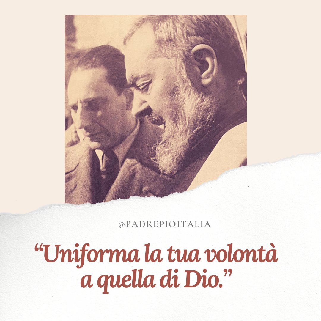 “Uniforma la tua volontà a quella di Dio.”
- Padre Pio

#padrepio #sanpio #fede #faith #chiesacattolica #catholic #catholicchurch #preghiera #pray #Dio #God #Gesù #Jesus #JesusChrist #madonna #papafrancesco #popefrancis #vaticano #vatican