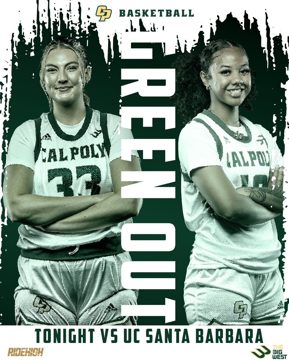 CalPolyWBB's tweet photo. Time to turn Mott GREEN tonight!

🆚 UC Santa Barbara
📍 Mott Athletics Center
⏰ 6pm
📺 https://t.co/XCIUJD4O9l
📊 https://t.co/yWc9K8dN87
🎟️ https://t.co/TnqiOr6SRl

#RideHigh https://t.co/MZleG8Rl8J