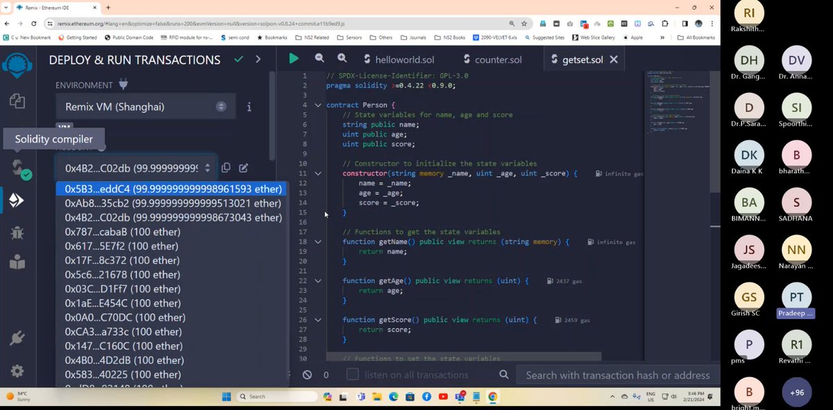 tspradeepkumar's tweet image. Delivered an Handson On “Cyber Threats and Risks in Blockchain Systems” and “Encrypting data on the blockchain, Simulating, and defending against basic attacks (Hands-on)” using Solidity language via Remix IDE of Ethereum for Smart Contracts conducted by VVCE, Mysore