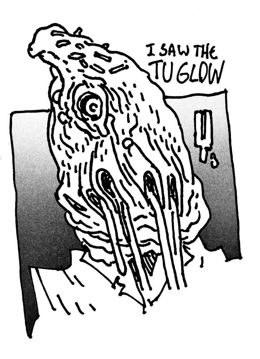 Quick doodle of the ice cream monster from the I Saw The TV Glow trailer 