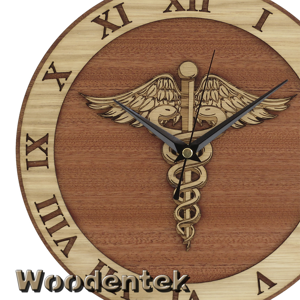 'Stunning #Caduceus Clock in wood. The perfect gift for a Doctor, Nurse or student. #MedicalClock #Medicine #nurse #medicaljobs #Medical - WorldwideShipping - ',etsy.com/listing/696096…