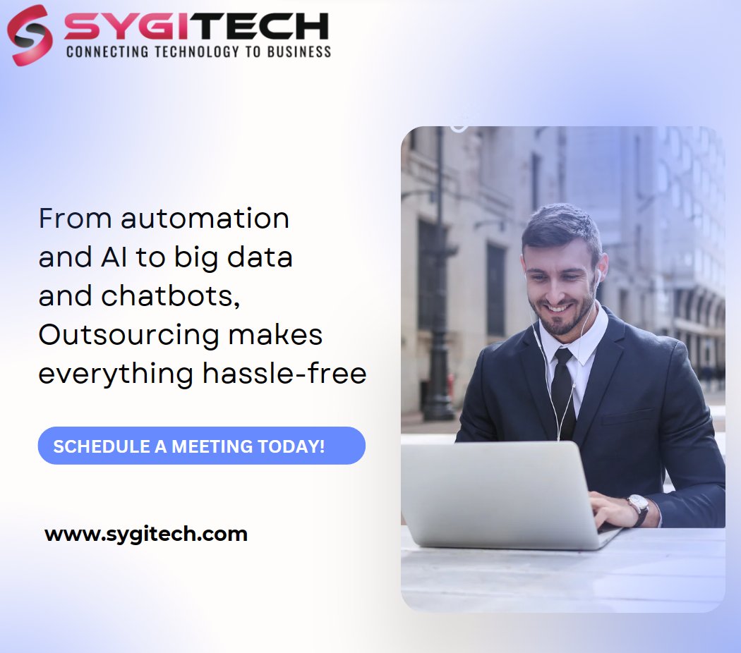 Schedule a meeting today!
sygitech.com
.
.
.
#Automation #artificialintelligence #ai #bigdata #chatbots, #itoutsourcing #Sygitech #thursday