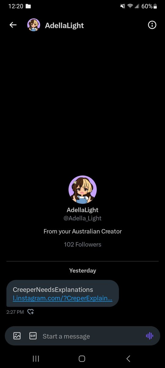 CreperExplained's tweet image. I got DMed by a gacha tuber, do I click it?