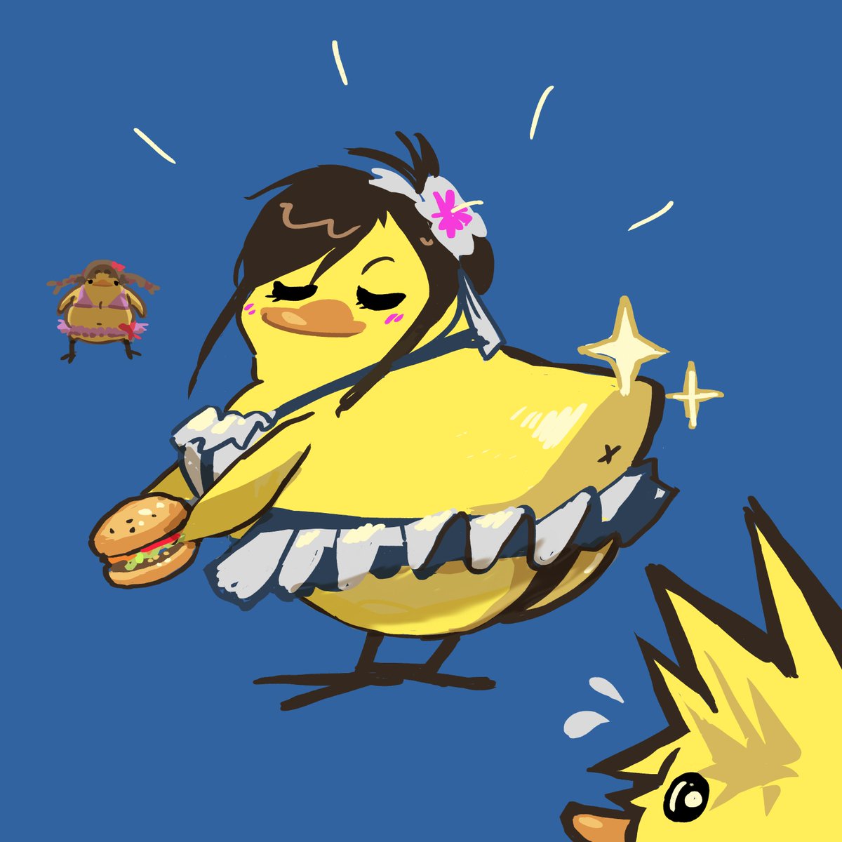 チョコボ 「Tifa birdblob doodle 」|Sabtastic 🎨🐥 @Kawaii-Kon