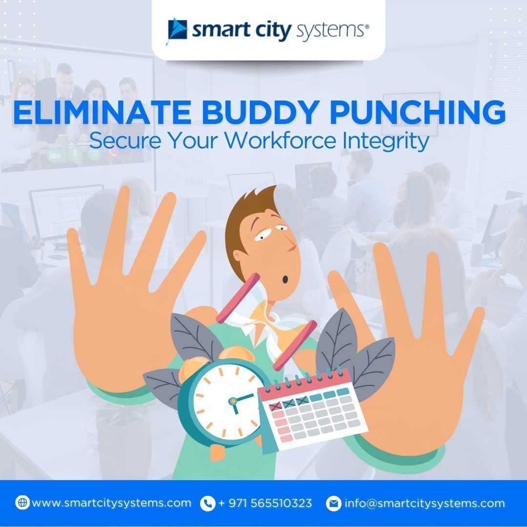 Say goodbye to #timetheft Our solution ensures accurate attendance records by preventing buddy punching, safeguarding your #businessintegrity #WorkforceIntegrity 
🌐  buff.ly/499E0u3
📧 info@smartcitysystems.com
☎️+971 565510323
#ethicalworkforce #trustworthyteam