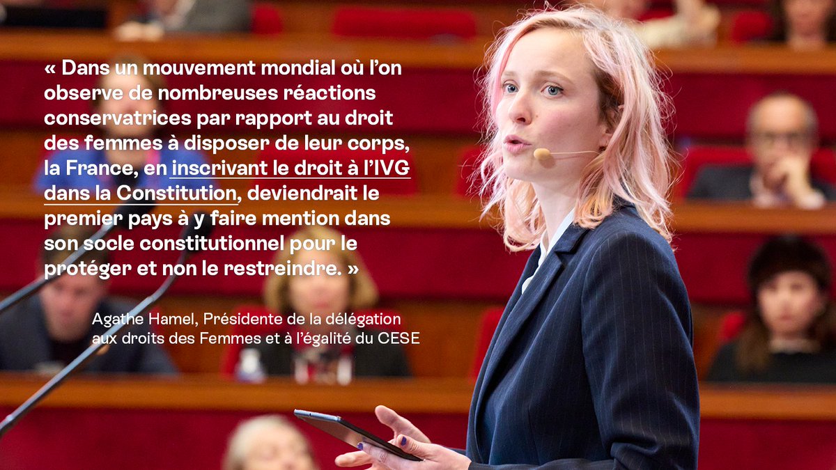 ✅Le <a href="/Senat/">Sénat</a> a adopté le projet de loi constitutionnelle relatif à la liberté de recourir à l'interruption volontaire de grossesse (IVG)

Le CESE se positionnait depuis 2022 pour l’inscription de ce droit dans la constitution pour le garantir à toutes les femmes et en tout temps