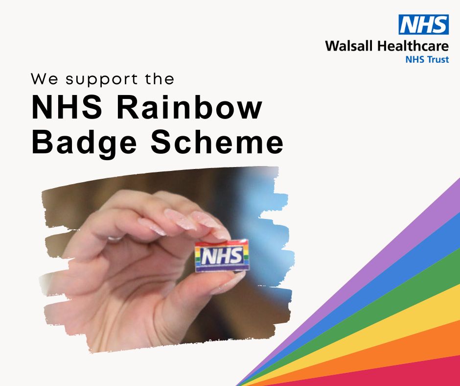 We proudly support the NHS Rainbow Badge Scheme 🌈 Many NHS staff members wear a rainbow badge to demonstrate commitment to providing open, non-judgmental care and reduce the health inequalities that are experienced by NHS staff and patients who are LGBTQ+. #LGBTHistoryMonth