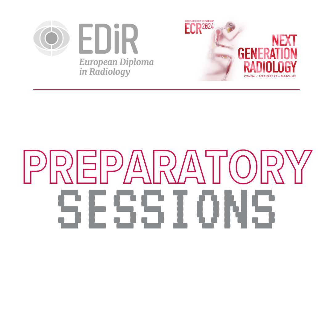 Attending the #ECR2024? Don't miss the #EDiR Preparatory Sessions: Urogenital, Gynaecology and obstetrics, Paediatric, Interventional, Head and neck and Cardiac and vascular. Open to all European Trainees in Diagnostic Radiology (ETC) Levels I and II. buff.ly/3OXvm9Z