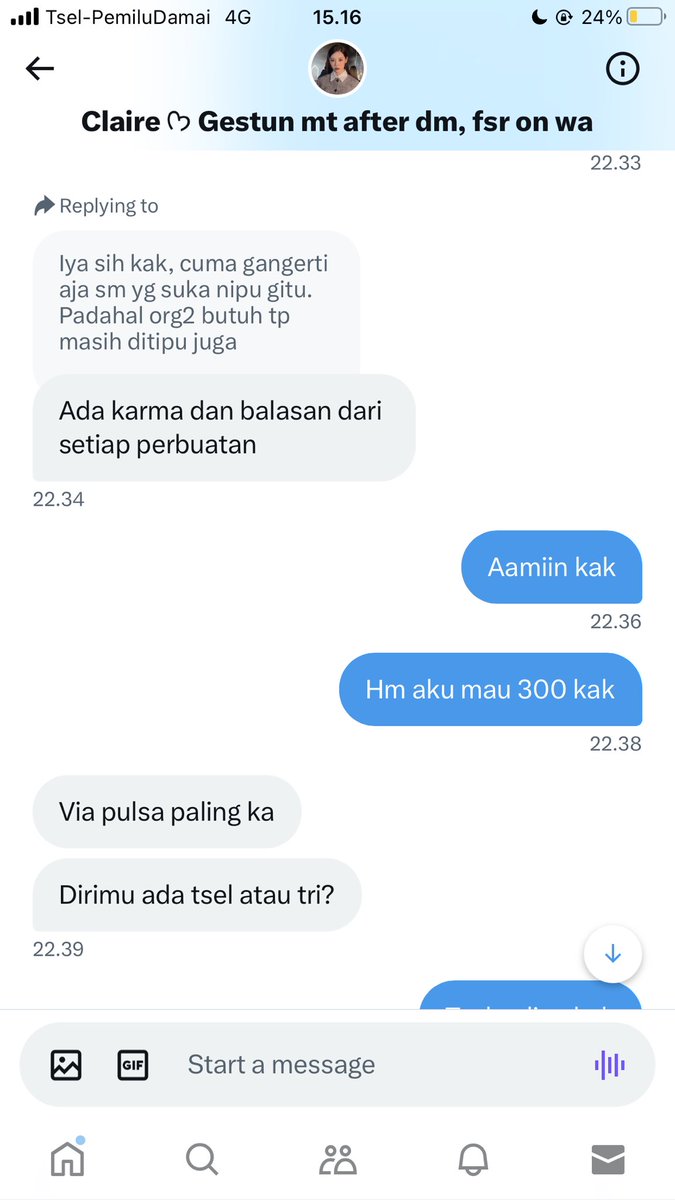 andriyaniws1's tweet photo. @syaa425 @mewwwong Gede bgt kak turut prihatin ya🥺 aku juga sempet dm an sama dia, hampir mau ke dia juga cuma aku gak yakin akhirnya gajadi. Malah sempet aku giniin https://t.co/HGISxLugaf