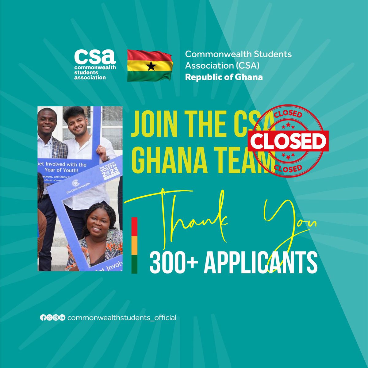 CwealthStudents's tweet image. Thank you to all applicants. Team Ghana is going to take advocacy and impact to a new level in 2024!

#YearofImpact #TeamGhana