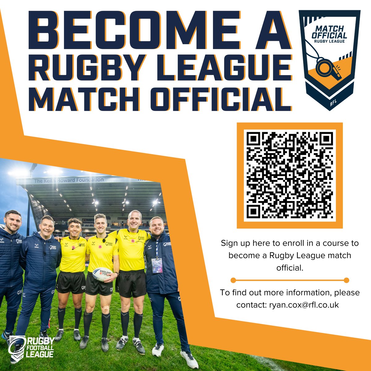 <a href="/RFLReferees/">RFL Referees</a> are delighted to confirm our next batch of Match Official Courses! 

More information and registration links can be found in the link below👇

rugby-league.com/get-involved/m…

#GiveitaTRY #Nothinglikeleague