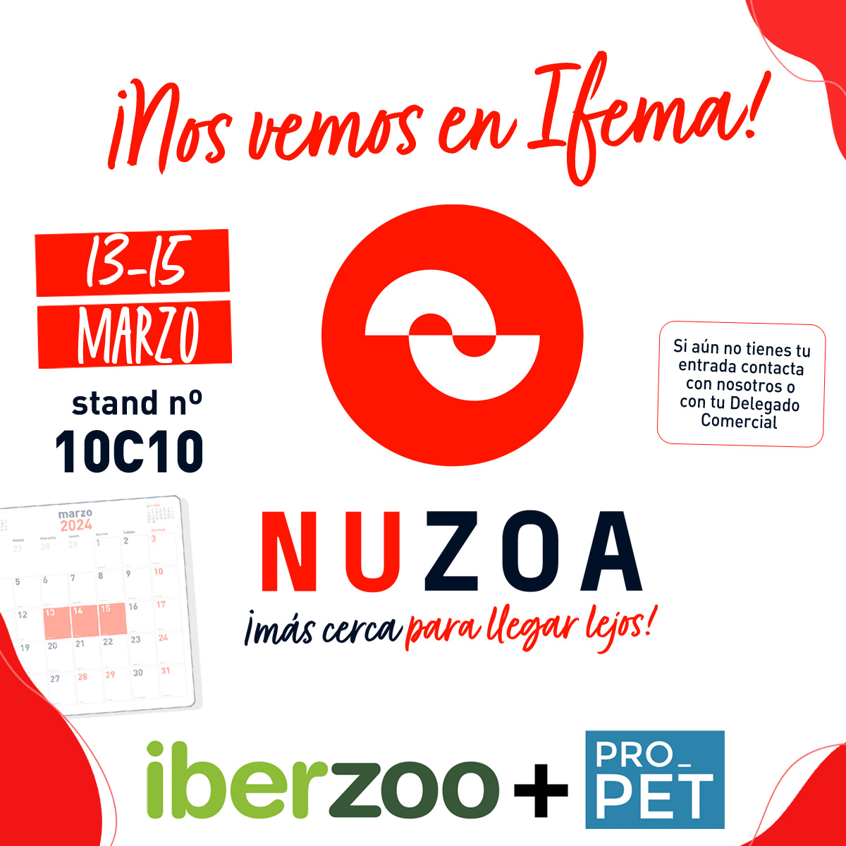 Nuzoa (@nuzoa_) on Twitter photo 📆 Del 13 al 15 de marzo estaremos en <a href="/IberzooPropet/">Iberzoo+Propet</a> en <a href="/IFEMA/">IFEMA MADRID</a> para charlar contigo, presentarte novedades ¡Y darte alguna sorpresa! Ven al stand 10C10.
🎫 ¿Tienes tu entrada? Si no es así, contacta con tu Delegado Comercial 🙋♂️
#SomosNuzoa #Propet24 #IberzooPropet #IFEMA #Nuzoa 📆 Del 13 al 15 de marzo estaremos en <a href="/IberzooPropet/">Iberzoo+Propet</a> en <a href="/IFEMA/">IFEMA MADRID</a> para charlar contigo, presentarte novedades ¡Y darte alguna sorpresa! Ven al stand 10C10.
🎫 ¿Tienes tu entrada? Si no es así, contacta con tu Delegado Comercial 🙋♂️
#SomosNuzoa #Propet24 #IberzooPropet #IFEMA #Nuzoa