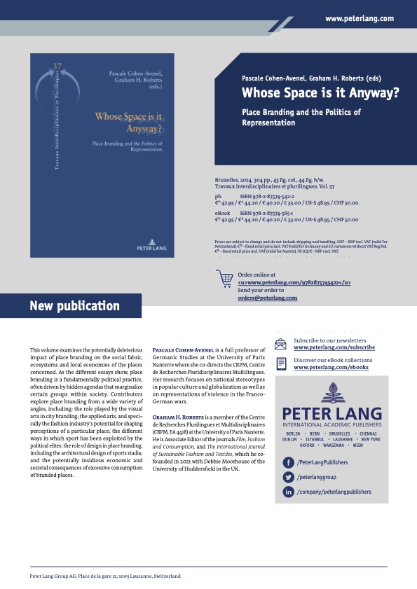 Avec un chapitre sur le springbok et la construction nationale sud-africaine, j'ai contribué à cet excellent volume consacré aux enjeux politiques du "branding" des lieux, du 9-3 à la Mongolie, du Japon à l'Argentine, de l'Afrique du Sud à la Russie. Qu'on se le dise !