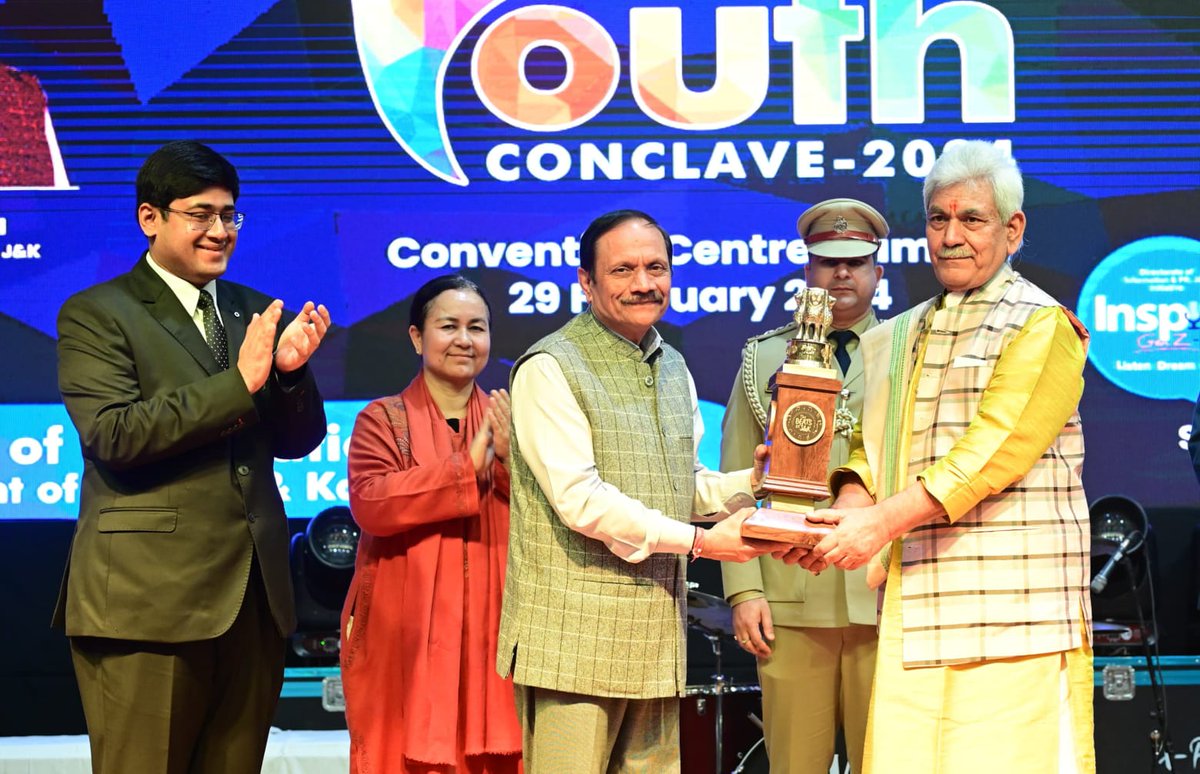 Office of LG J&K (@officeoflgjandk) on Twitter photo Earlier today, inaugurated 'JK Youth Conclave 2024', 'Inspire GenZ Season 2.0' and 'Beats of J&K-Season 2.0' organised by <a href="/diprjk/">Information & PR, J&K</a>. All three initiatives are focussed on engaging & inspiring new generation to develop their individual selves. Earlier today, inaugurated 'JK Youth Conclave 2024', 'Inspire GenZ Season 2.0' and 'Beats of J&K-Season 2.0' organised by <a href="/diprjk/">Information & PR, J&K</a>. All three initiatives are focussed on engaging & inspiring new generation to develop their individual selves.