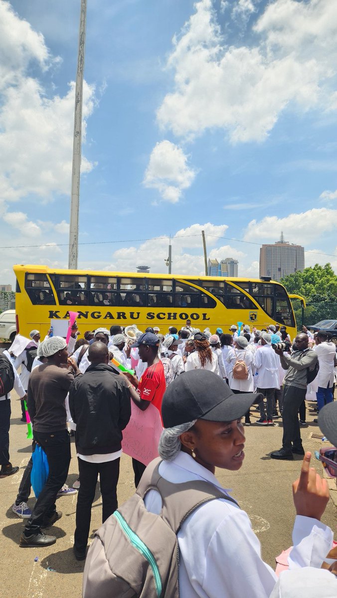 The Irony of @EduMinKenya telling school kids to work hard to become drs who then have to picket for @MOH_Kenya to post them for COMPULSORY internship before licensing !Hii Kenya hardwork does not pay,politics does! #postmedicalInterns