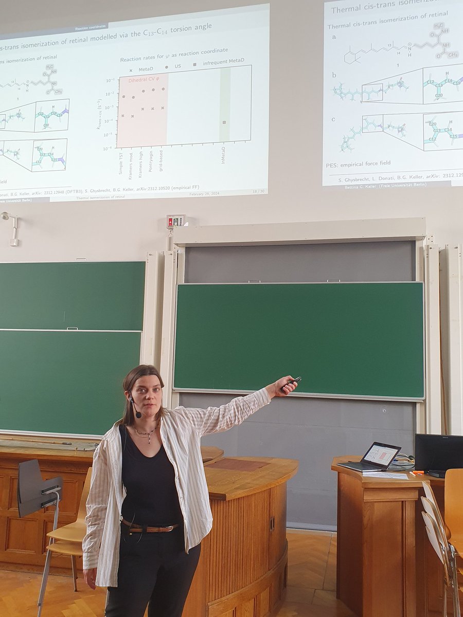 ViRAPID (@virapid) on Twitter photo The intricacies of reaction coordinates and more are presented by <a href="/BettinaGKeller/">Bettina Keller</a> on the example of the retinal thermal isomerization #virapid2024 The intricacies of reaction coordinates and more are presented by <a href="/BettinaGKeller/">Bettina Keller</a> on the example of the retinal thermal isomerization #virapid2024