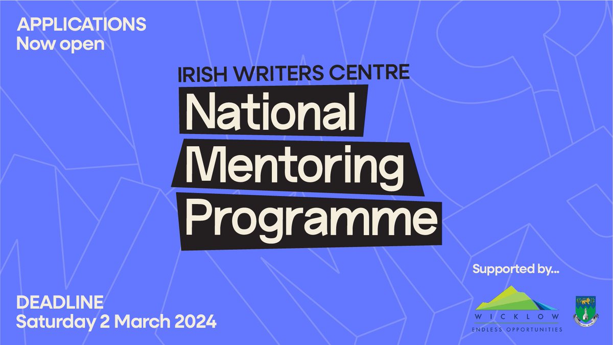 Calling all writers! Apply to the @IrishWritersCtr National Mentoring Programme 2024 Two mentorships will be available for Wicklow writers and this initiative is supported by Wicklow County Arts Office and the Arts Council. Deadline: 2 March [Website]: wicklow.ie/Living/Service…