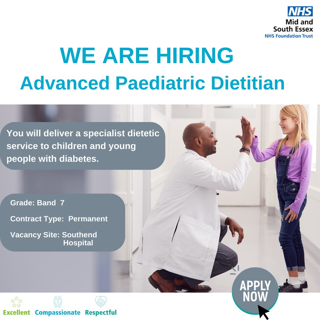Are you a dynamic paediatric dietitian looking for your next move?

We have an amazing opportunity for you to join us as an Advanced Paediatric Dietitian.

Click below to apply
tinyurl.com/5n6be87p

#dietitian #diabetes #nhsjobs
