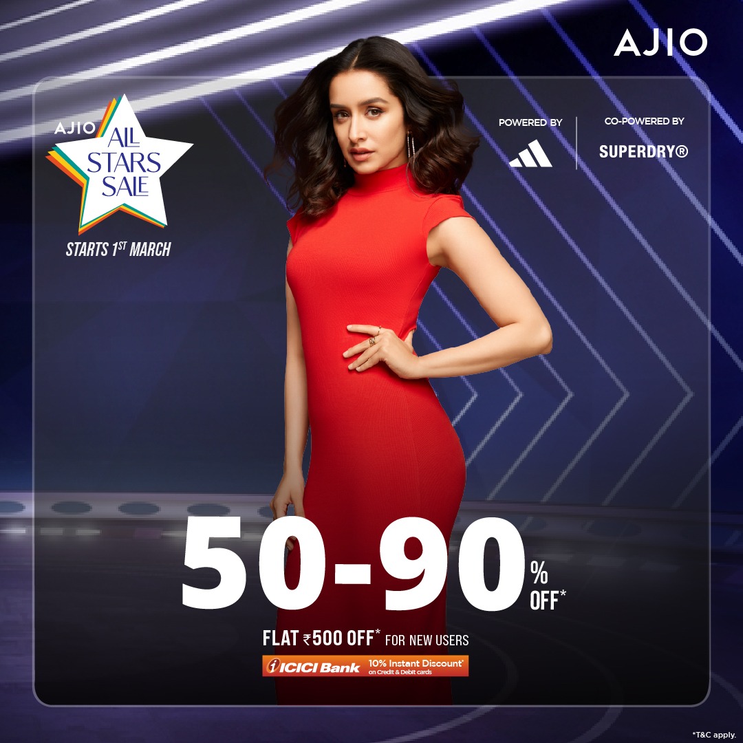 Reliance Industries Limited on X: AJIO announces All Stars Sale; expects  premium brands to drive growth in non-metros during the sale ○ AJIO All  Stars Sale powered by Adidas and co-powered by