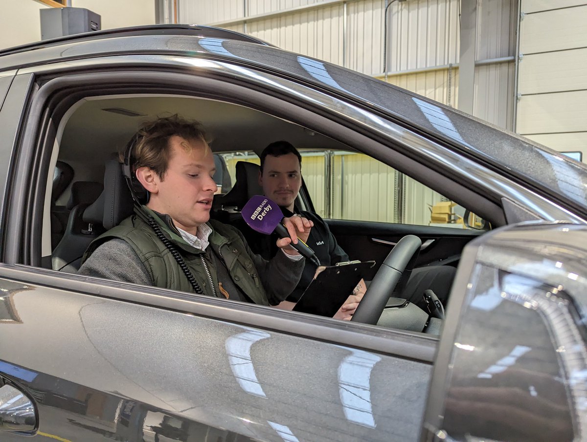 This morning, @JackTymon1, roving reporter for @BBCDerby during the @becmeas show, visited the all-new Kia Academy in #Derby - to learn about the facility, #apprenticeships, get hands-on with tools and even go out in the all-new Kia #EV9!