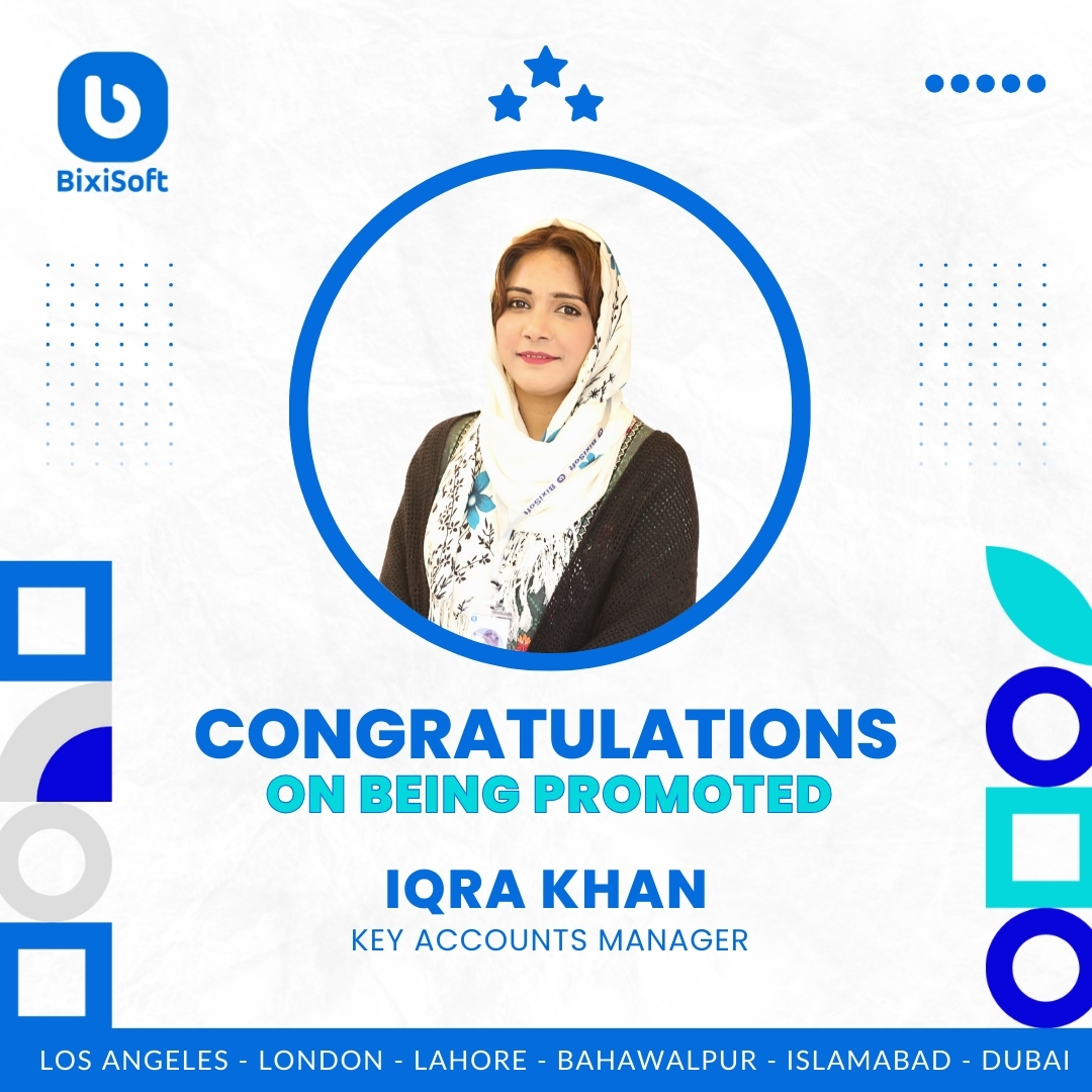 bixisoftware's tweet image. Congratulations to Iqra on this well-deserved achievement! 🌟 Your dedication and expertise make you the perfect fit for the role. We look forward to the continued success you&apos;ll bring to the team and clients. 
.
🎉 #KeyAccountsManager #Promotion #Congratulations #iqrakhan