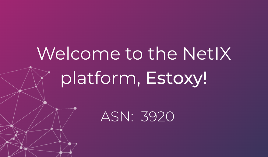NetIXnet's tweet photo. Welcome to the #NetIX platform, #Estoxy!
If you also want to benefit from lowered latency, reduce network costs & an improved performance, enquire about becoming a member today: contact@netix.net
https://t.co/IxyHktHwRC
#telecom #telecoms #internet #IXP #peering #internetexchange https://t.co/CotjYm2Uek