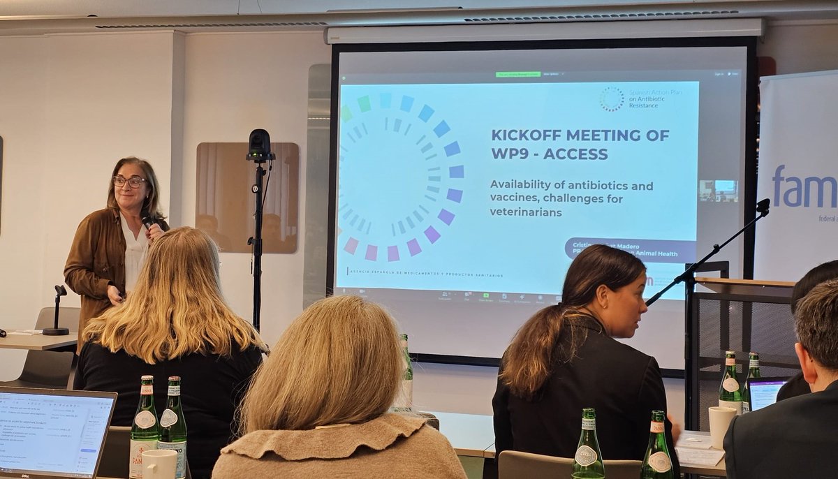 <a href="/crismu272/">Cristina Muñoz Mader</a>, coordinadora de <a href="/PRANgob/">Plan Antibióticos</a> en sanidad animal, participa en el lanzamiento del paquete de trabajo de <a href="/EUjamrai/">EU-JAMRAI</a> enfocado en la disponibilidad de antibióticos y vacunas para los veterinarios

#ResistenciaAntibióticos