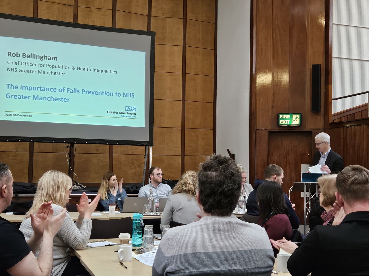 It's great to be at the Greater Manchester Falls Collaborative workshop: "one year on."  Good to hear the commitment from the NHS for Fall Prevention 👏