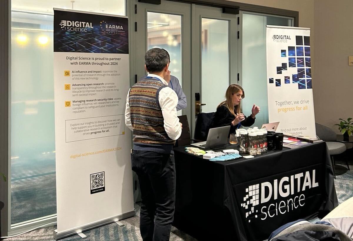 digitalsci's tweet photo. We're at EARMA AI Day Spring 2024 and ready to speak with you about our solutions for your needs!

Please say hi to the team in Brussels, Belgium - and don't miss our CEO @danielintheory speaking about @digitalsci &amp; #AI.

https://t.co/n3aZ0SckQM

@EARMAorg @SpringerNature https://t.co/lka2LviWMM