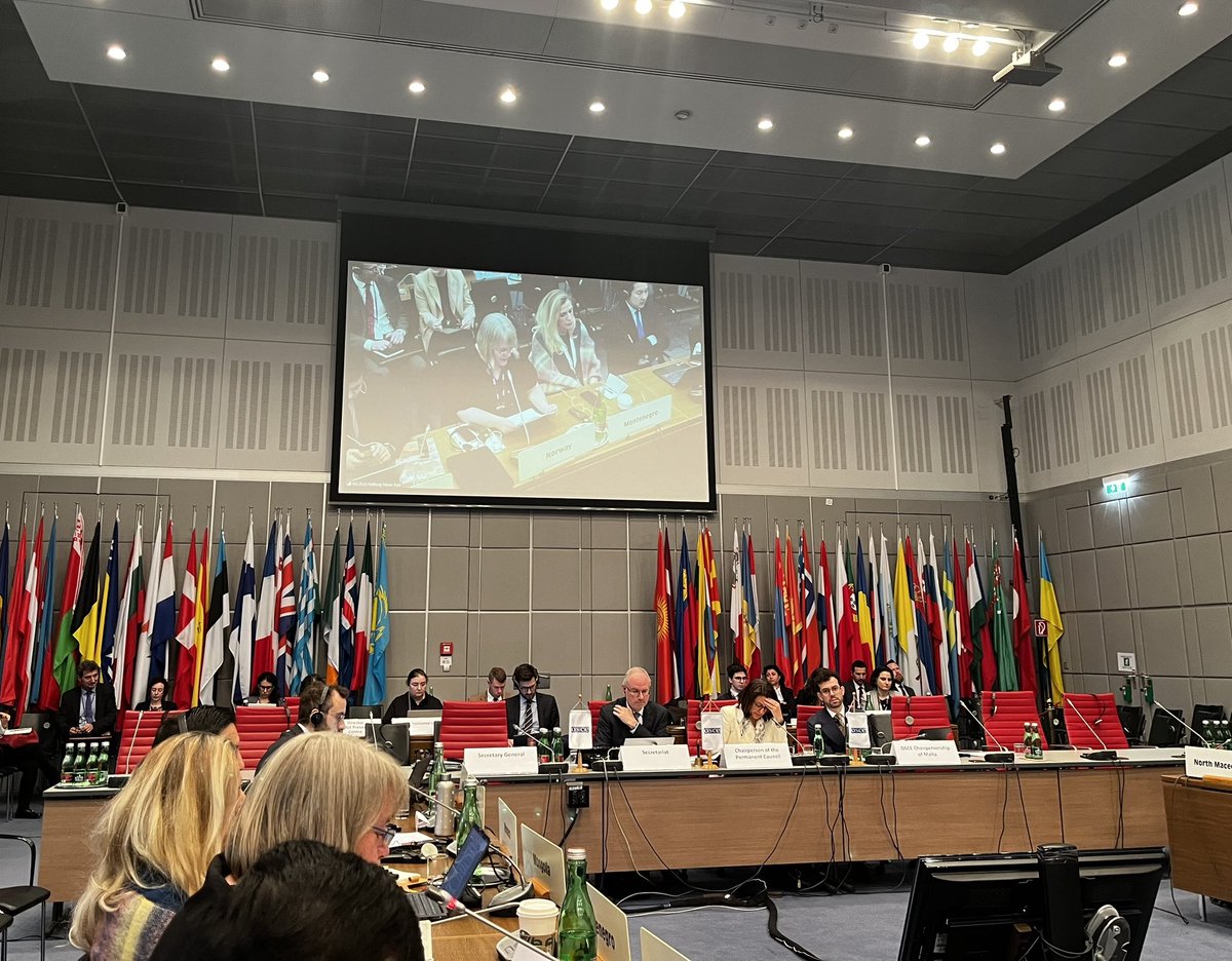 Today @NorwayAmbOSCE 🇳🇴 representing 34 #OSCE states demanded the unconditional release of all political prisoners detained in #Belarus. 💬 We will not stay silent on abuses perpetrated by the authorities nor fail to defend human rights in 🇧🇾, the statement says. #🤍❤️🤍