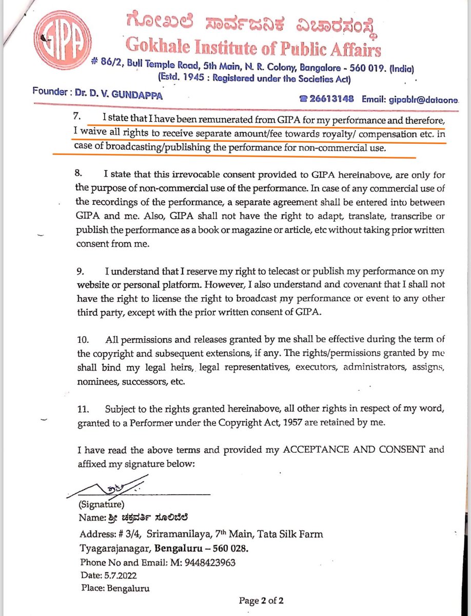 PriyankKharge's tweet photo. Master of misinformation @astitvam, firstly I have more pressing issues to attend to than look at your worthless schedules and more importantly the real way of facing the masses is through elections. If you are so confident #VishwaGuru’s achievements and your caliber stand for Panchayat elections at least.

The document attached that has been signed by you clearly shows that you are indeed a “ಬಾಡಿಗೆ ಭಾಷಣಕಾರ”.

By the way, how much do you get paid to do your “stage shows/performances”? Do you charge per lie or is it lump sum?

Do the Bhakts know that you get paid to be the biggest fanboy of PM @narendramodi ?