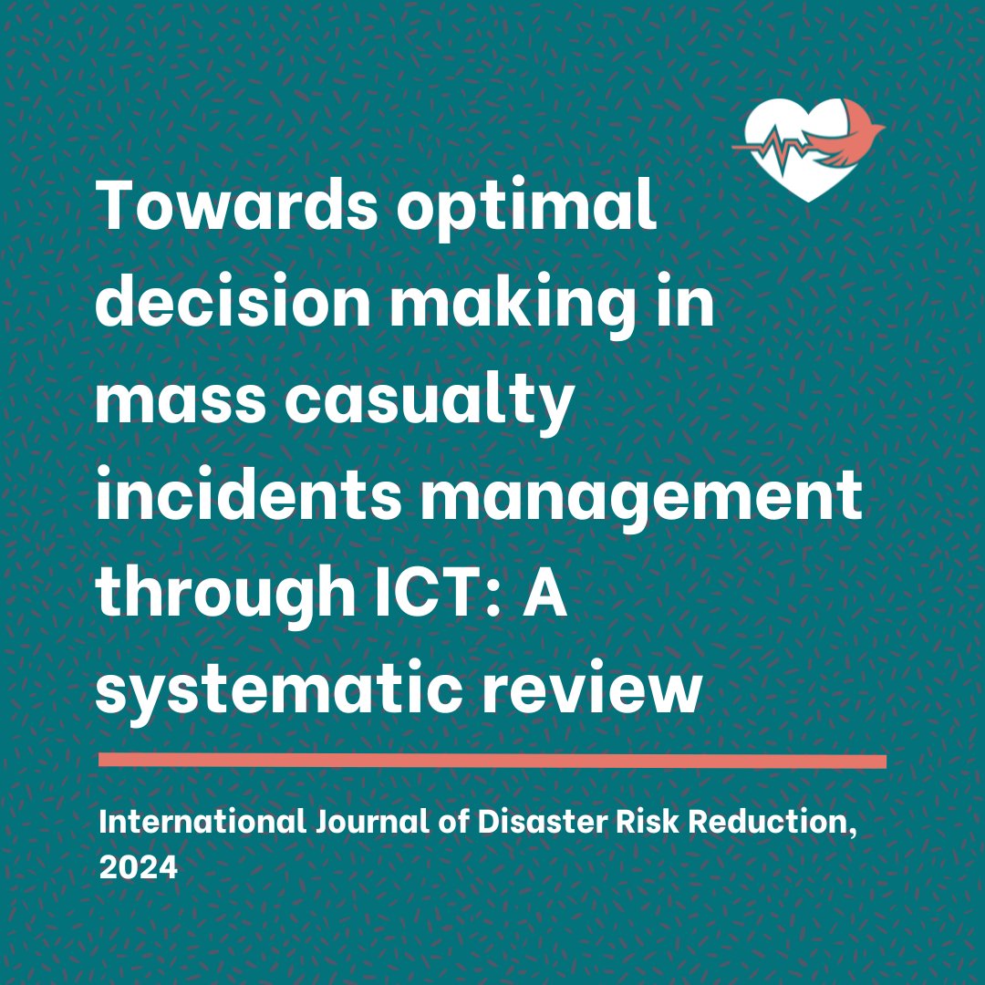 📚This week we are #CurrentlyReading a systematic review of ICT in decision making processes in the management of MCIs.

This article highlights the potential of ICT in crisis management, particularly in optimising EMT actions during MCIs.

👁️Read it here: sciencedirect.com/science/articl…