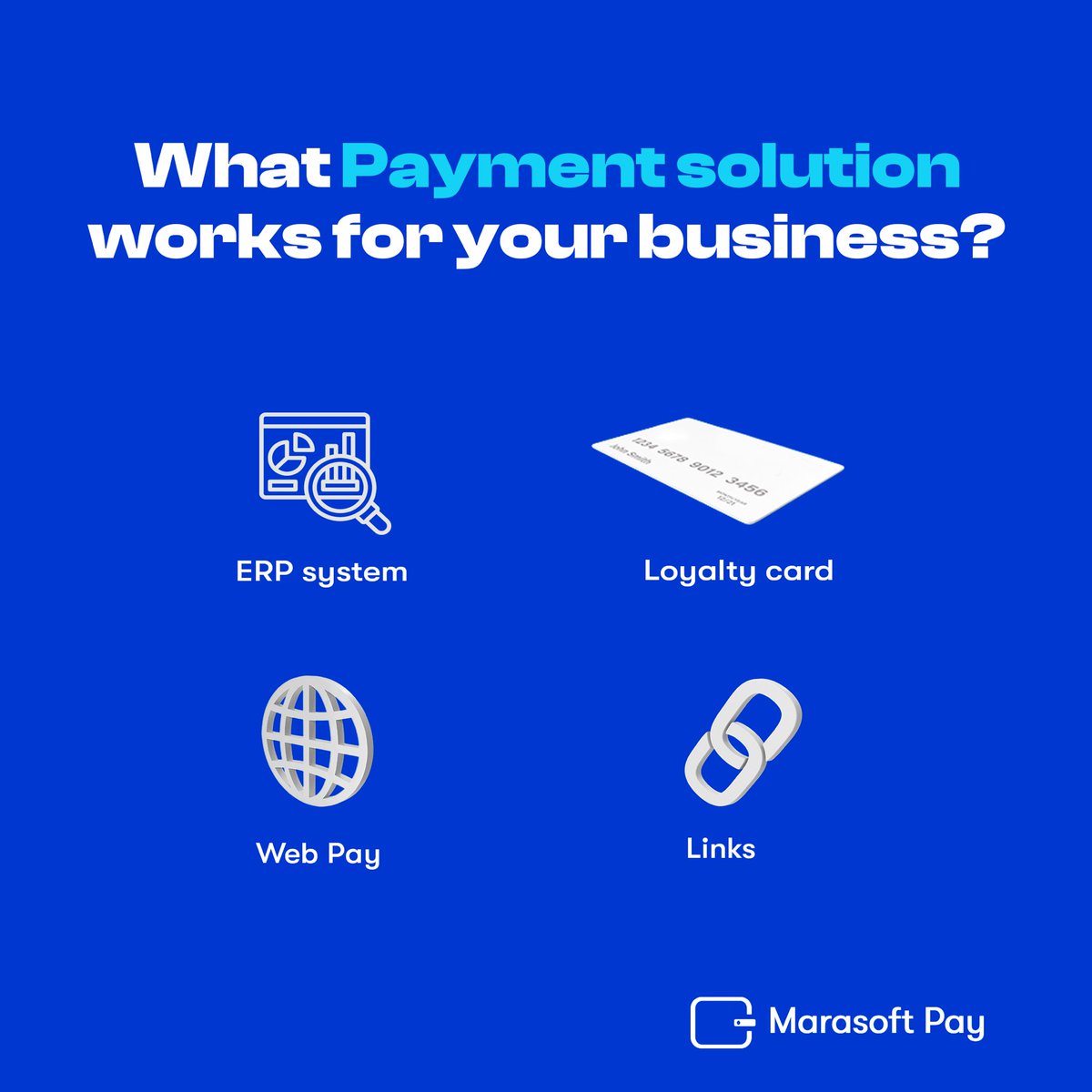Upgrade your payment solution game and find one that makes payment easy for your customers thereby promoting your business growth
You tell us, we match you with the perfect payment solution to help your business flourish

What are you waiting for?

#MarasoftPay #paymentsolutions