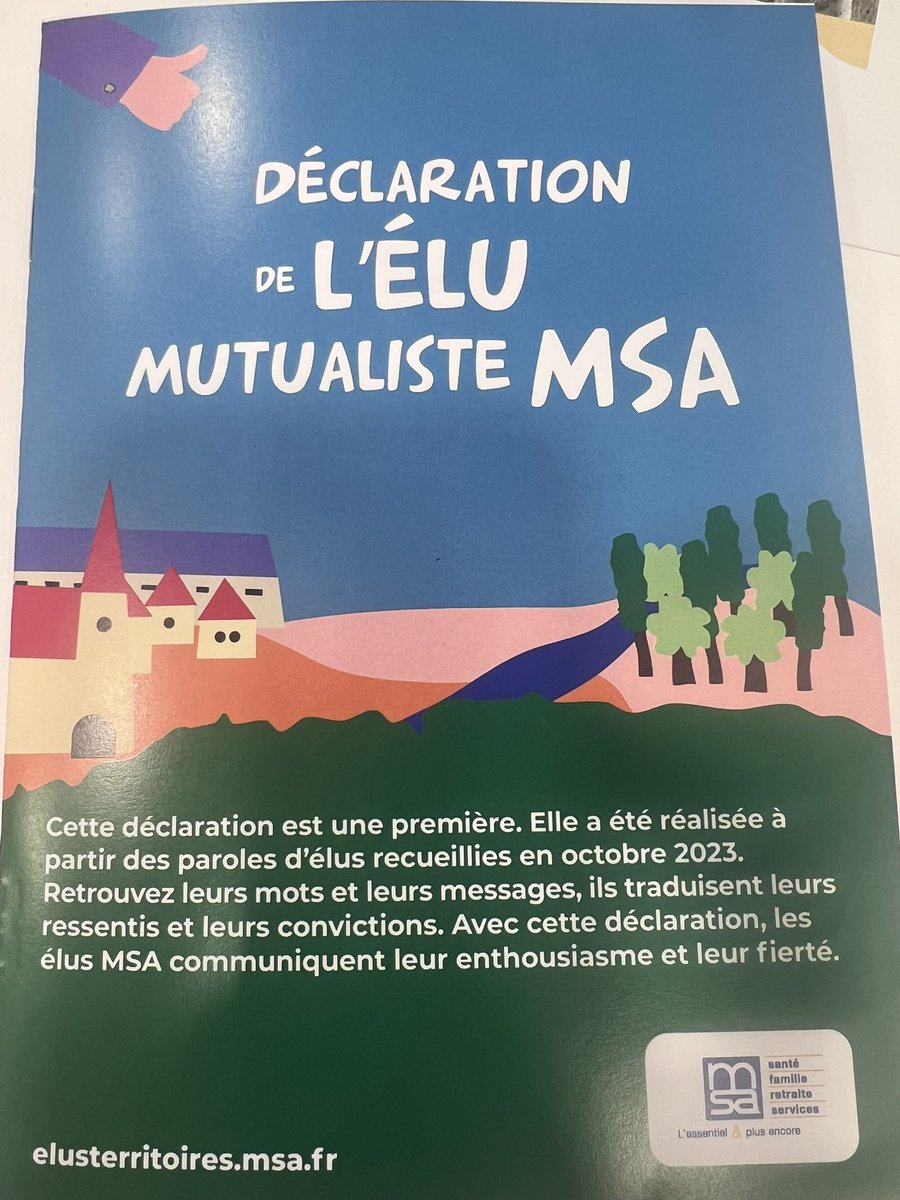 #SIA2024 Bernard Simon, Pt @msa_armorique présente la « déclaration de l’élu mutualiste MSA », recueil de messages traduisant les convictions et la fierté de nos élus MSA #ElusMSAenAction. Consultez l’intégralité de la déclaration ici ➡️elusterritoires.msa.fr