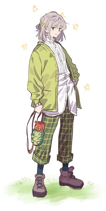 「green jacket green pants」 illustration images(Latest)