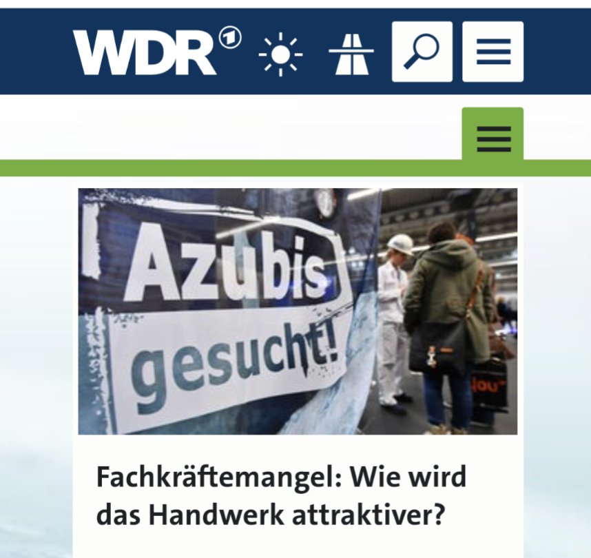 #Fachkräftemangel: Wie wird das #Handwerk attraktiver? Das ist das Thema im heutigen WDR5-Tagesgespräch 📻. Zu Gast in der Sendung ist Hans Peter Wollseifer, Präsident der Handwerkskammer zu Köln. Hier reinhören von 12.10 bis 13 Uhr 👉 www1.wdr.de/radio/wdr5/sen…