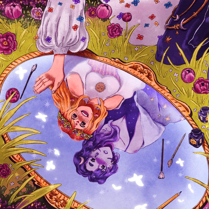 just realized i haven't shared this here yet – i got to draw nox and lumen once again for  Spring Blossoms, which is happening this weekend!  