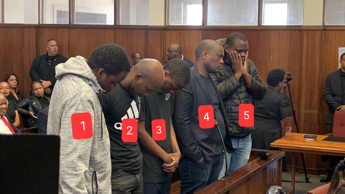 1. Organized cars and firearms 2. Spotter 3. Lindokuhle Ndimande (second shooter who was behind the car) 4. Mziwethemva Gwabeni (mastermind who was paid R800k) 5. Spotter #JusticeForAKA