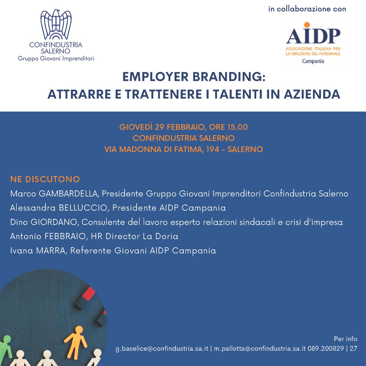 Oggi alle 15 in <a href="/ConfindustriaSa/">ConfindustriaSalerno</a> parleremo delle 𝒑𝒐𝒕𝒆𝒏𝒛𝒊𝒂𝒍𝒊𝒕𝒂̀  𝒅𝒆𝒍𝒍’𝒆𝒎𝒑𝒍𝒐𝒚𝒆𝒓 𝒃𝒓𝒂𝒏𝒅𝒊𝒏𝒈 𝒄𝒐𝒎𝒆 𝒍𝒆𝒗𝒂 𝒑𝒆𝒓 𝒂𝒕𝒕𝒓𝒂𝒓𝒓𝒆 𝒆 𝒕𝒓𝒂𝒕𝒕𝒆𝒏𝒆𝒓𝒆 𝒊 𝒎𝒊𝒈𝒍𝒊𝒐𝒓𝒊 𝒑𝒓𝒐𝒇𝒊𝒍𝒊 𝒑𝒓𝒐𝒇𝒆𝒔𝒔𝒊𝒐𝒏𝒂𝒍𝒊 in azienda
#unitipercrescere