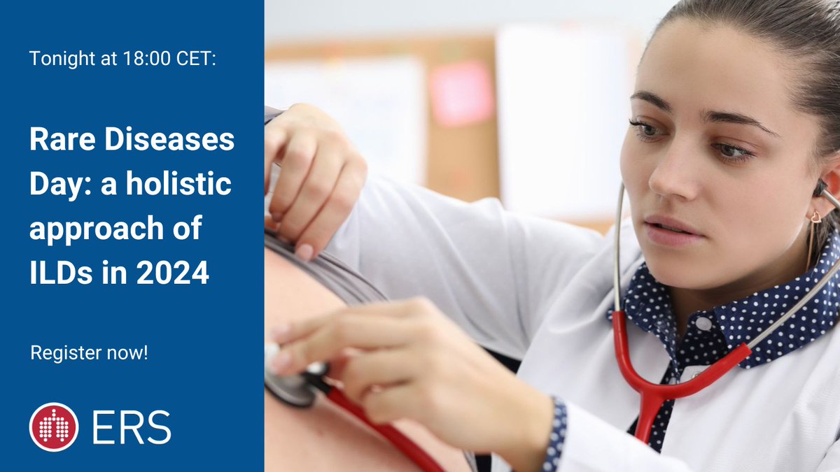 Tonight at 18:00 CET…

Rare Diseases Day: a holistic approach of ILDs in 2024

Find out more and register now: ersnet.org/events/rare-di…