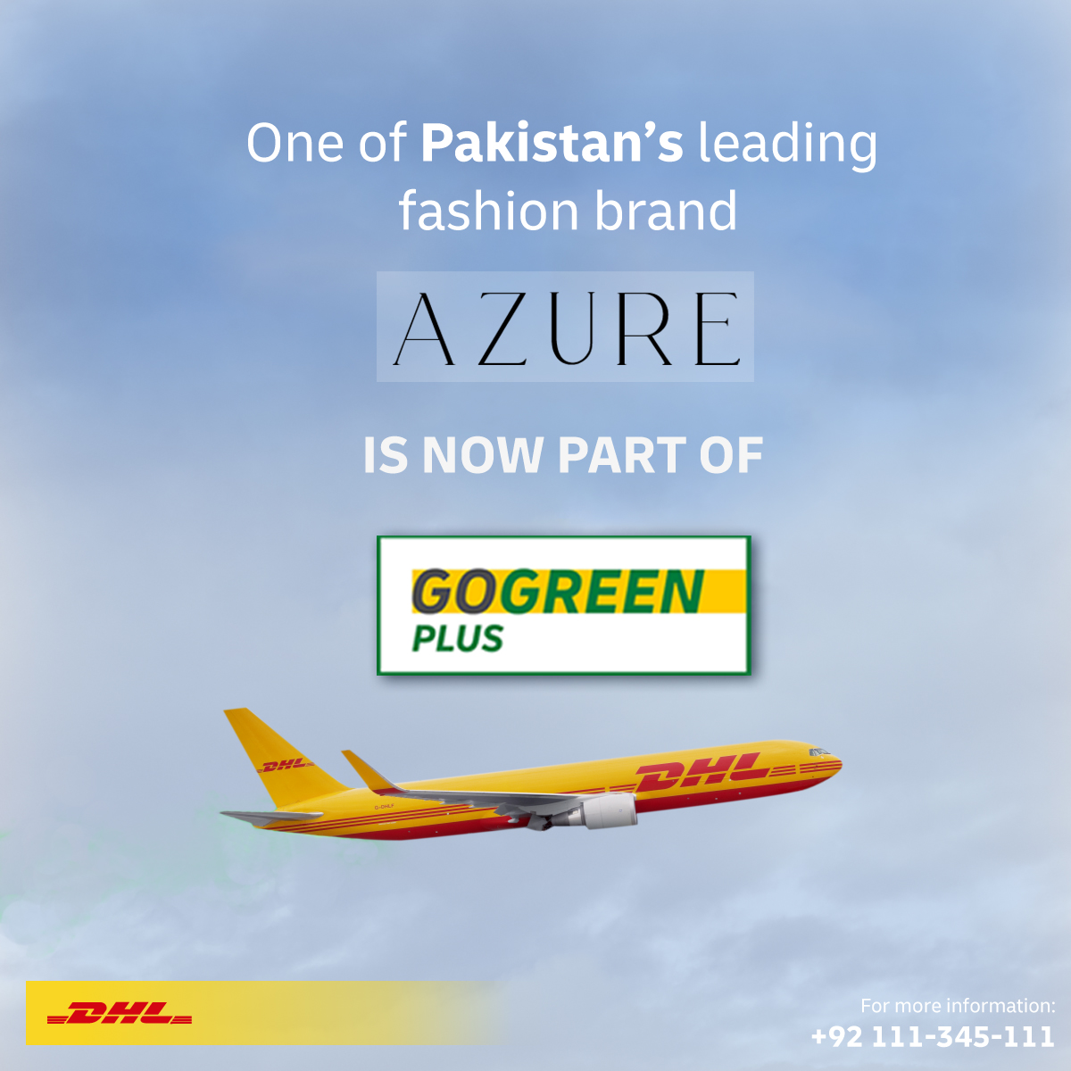 Exciting news!
Azure joins forces with DHL’s Go Green Plus initiative, paving the way for a sustainable future. From reducing emissions to implementing sustainable practices, we’re shaping a brighter, cleaner future together.

#DHLExpressPakistan #gogreen #Azure
