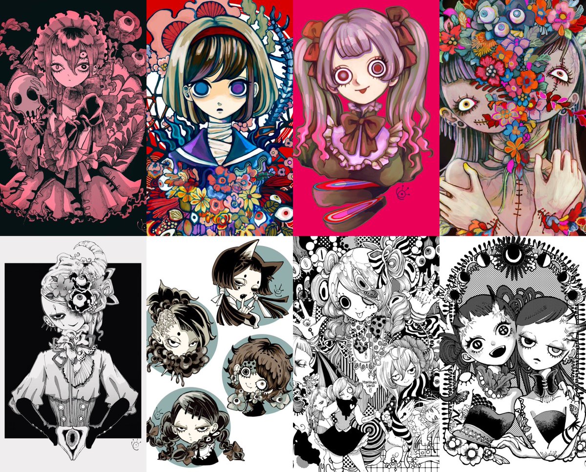 #今月描いた絵を晒そう 
今月はこんな感じでした🙇‍♀️ 