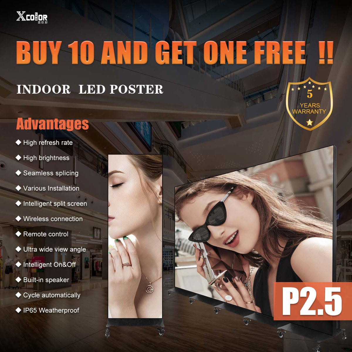 PhoebeLi8383's tweet image. 🏅Posters P2.5 indoor
⚡⚡BUY 10 GET 1 FREE  🔥
🍇size: 640*1920mm 
Welcome to inquiry.
I am Phoebe, WhatsApp : +86 18938035830
#ledposter #ledadvertising #posterscreen #posterled #rentalled #stagebackgroud #stageshows #liveshows #ledmanufacture #ledfactory